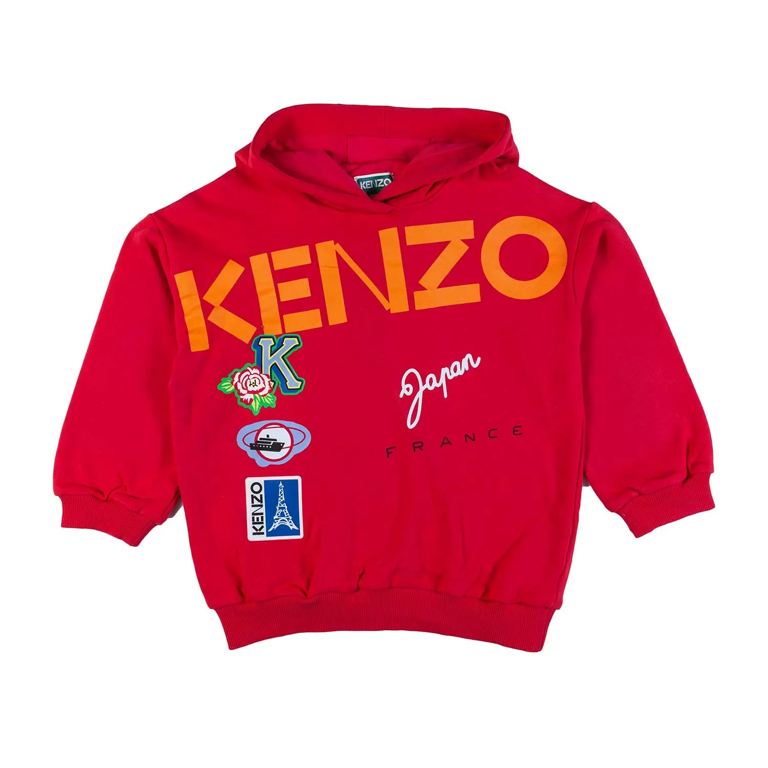 Kenzo Strawberry Red Hoodie For Little Girls And Teens