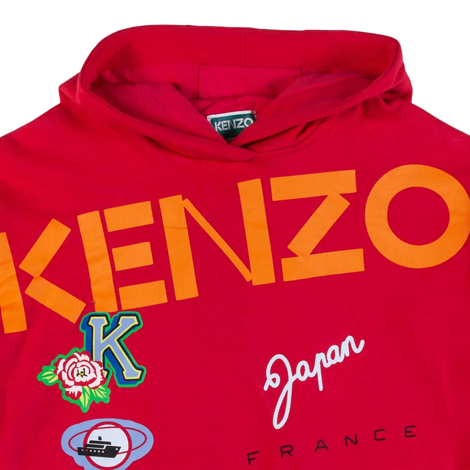 Kenzo Strawberry Red Hoodie For Little Girls And Teens