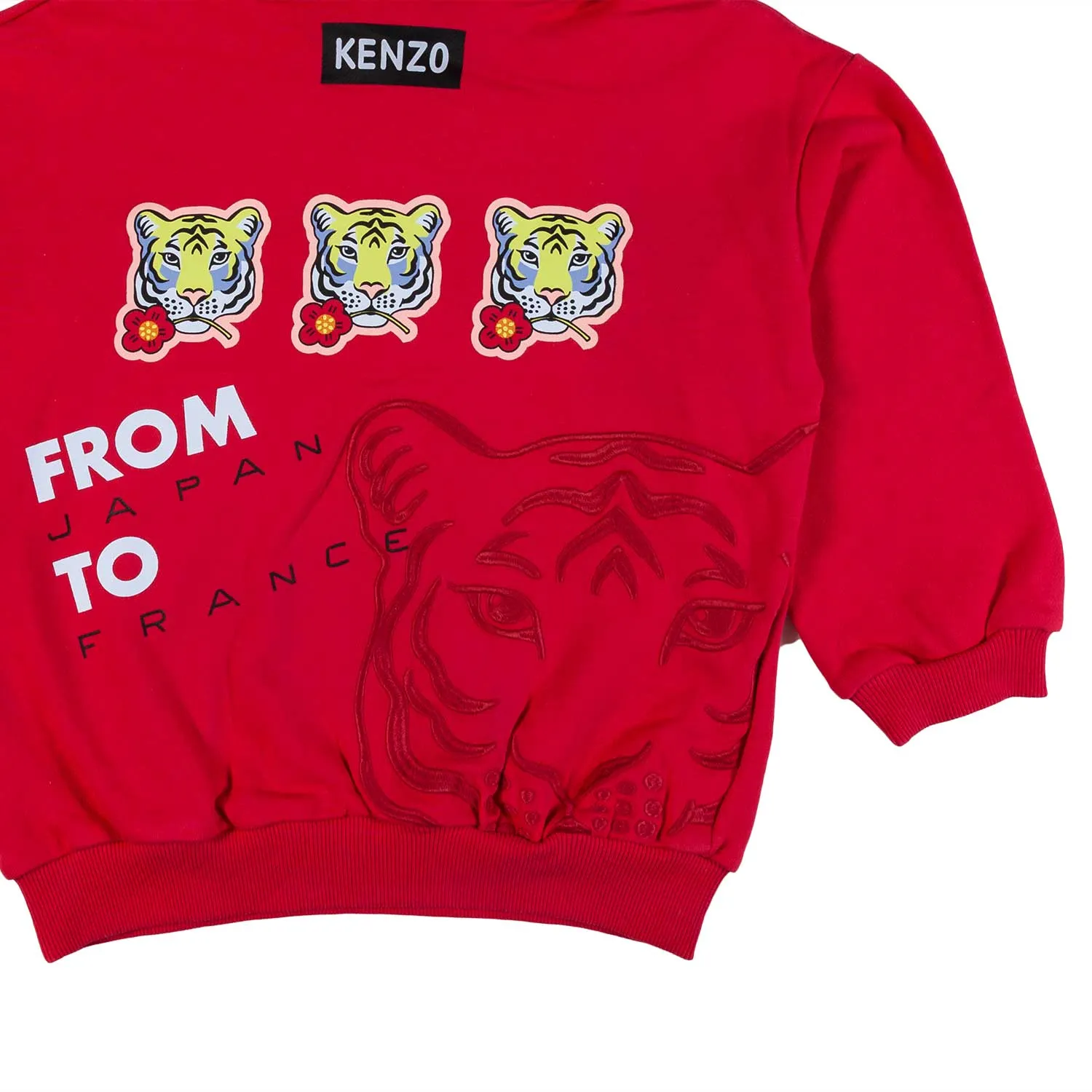 Kenzo Strawberry Red Hoodie For Little Girls And Teens