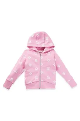 Kids' hoodie with hearts and logos