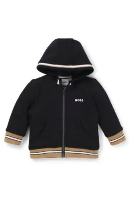 Kids' zip-up hoodie with logo print