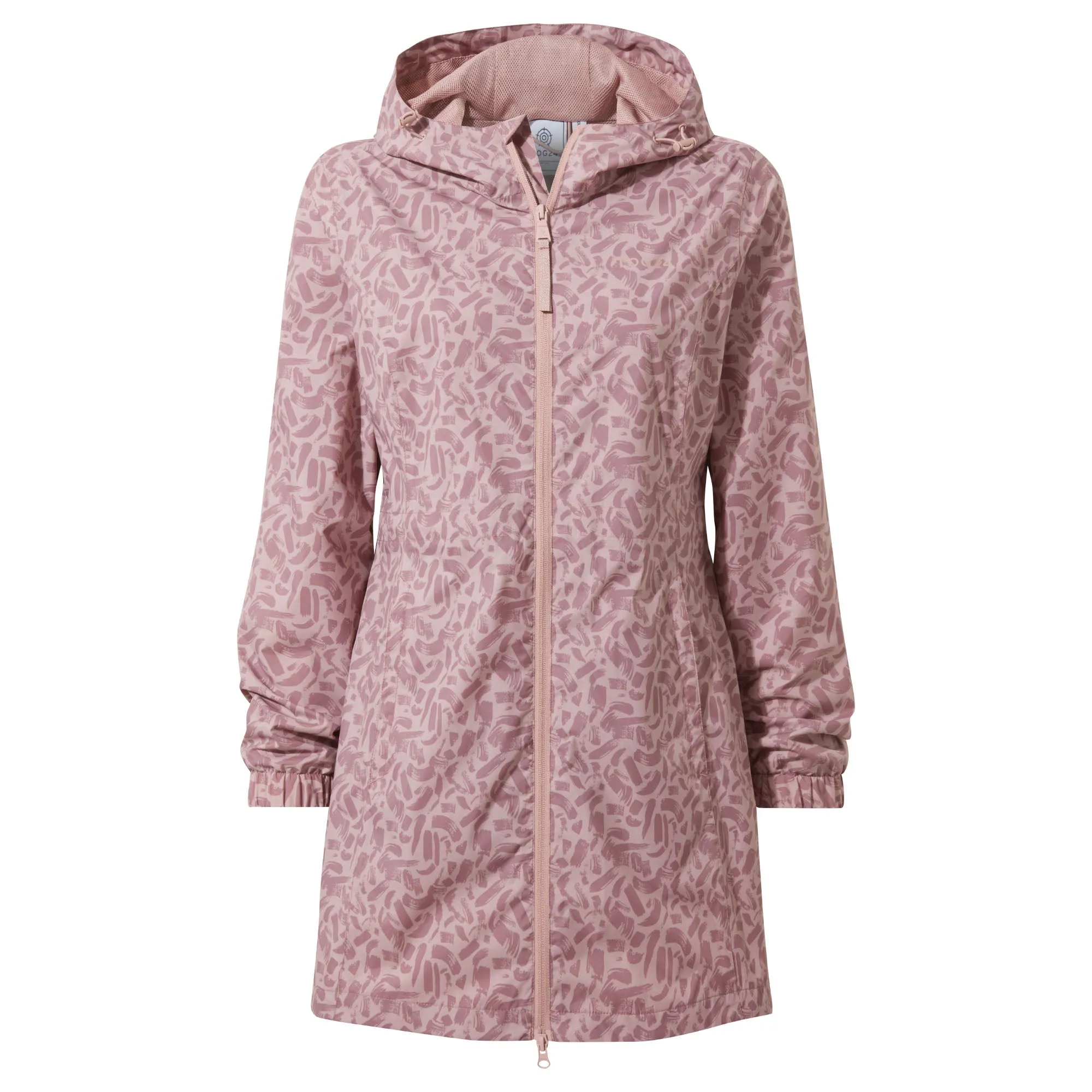 Kilnsey Womens Waterproof  Jacket - Dusky Rose Brushstroke Print