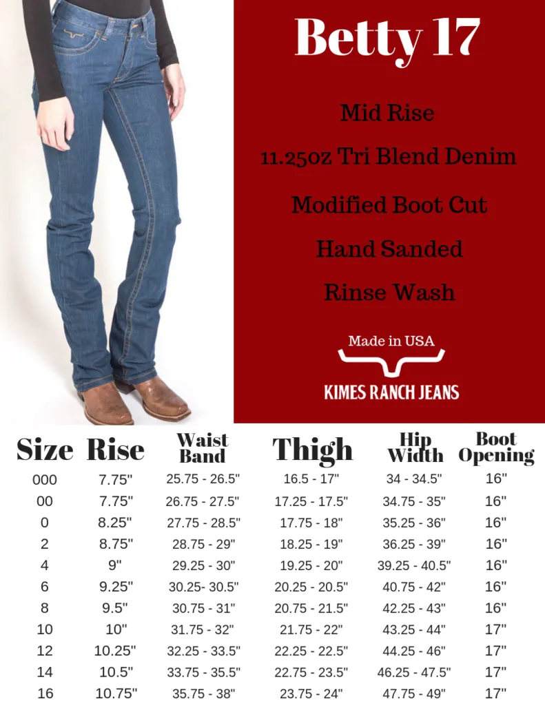 Kimes Ranch USA Ladies Betty 17 Jeans - 32, 34 and 36 Leg