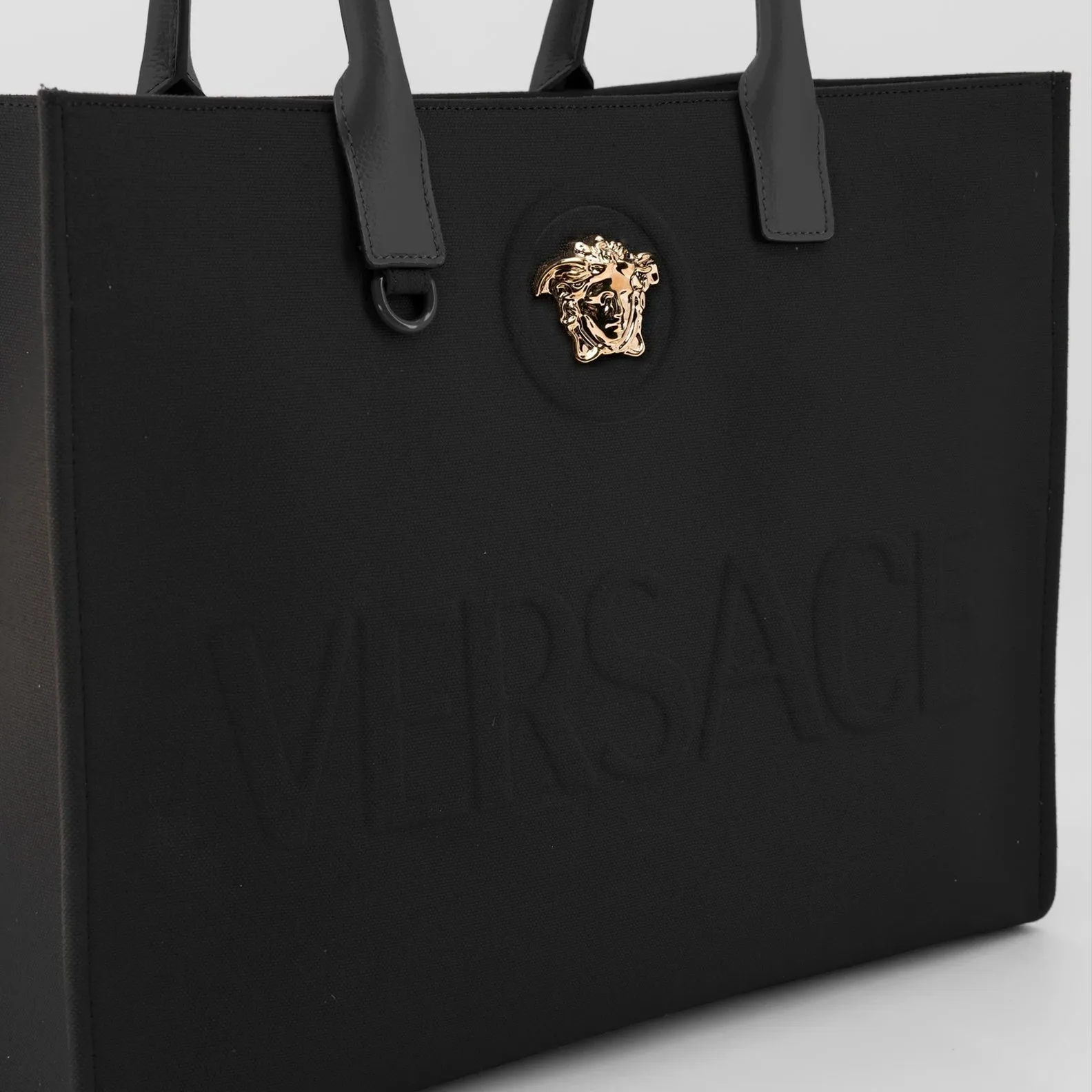 La Medusa Black Canvas Tote