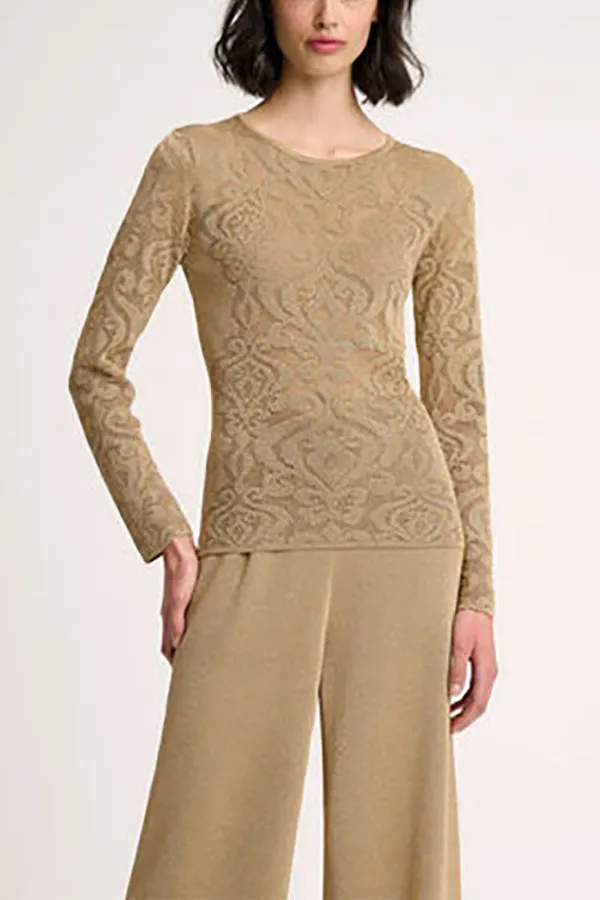 Luisa Spagnoli ZAMA GOLD DAMASK PULLOVER