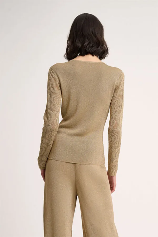 Luisa Spagnoli ZAMA GOLD DAMASK PULLOVER