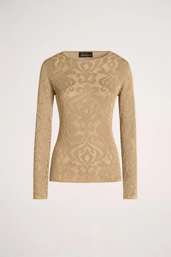 Luisa Spagnoli ZAMA GOLD DAMASK PULLOVER