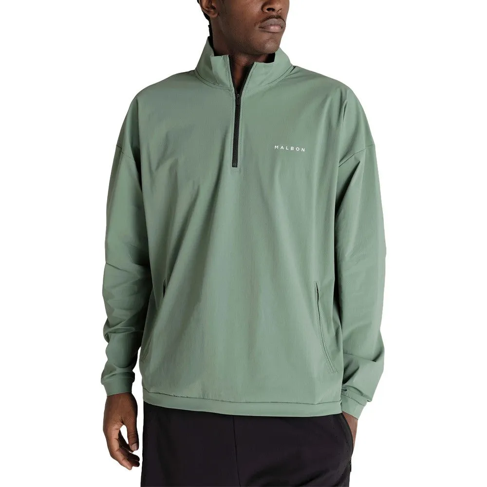 Malbon Performance Quarter Zip Shell Golf Pullover Forest - SP24