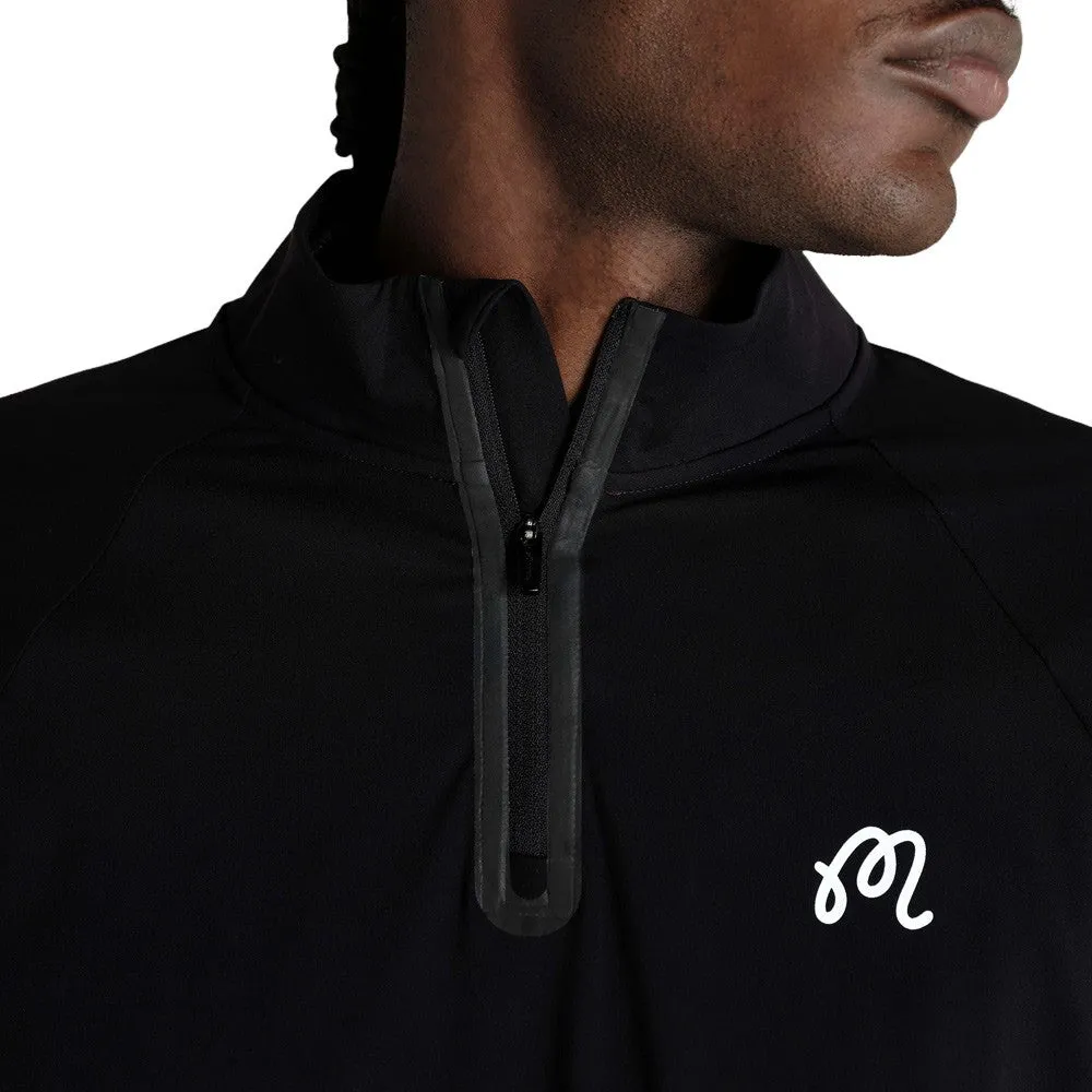 Malbon Performance Raglan Quarter Zip Golf Pullover Black - SP24