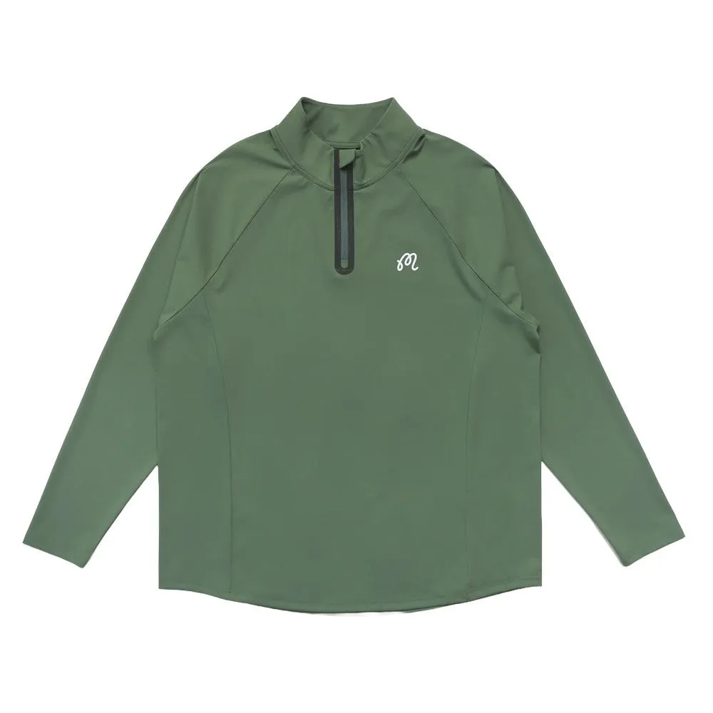 Malbon Performance Raglan Quarter Zip Golf Pullover Forest - SP24