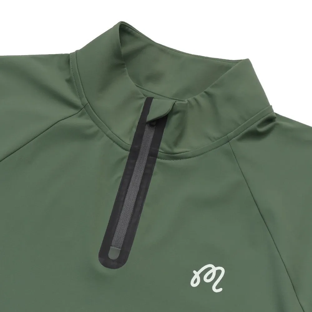 Malbon Performance Raglan Quarter Zip Golf Pullover Forest - SP24