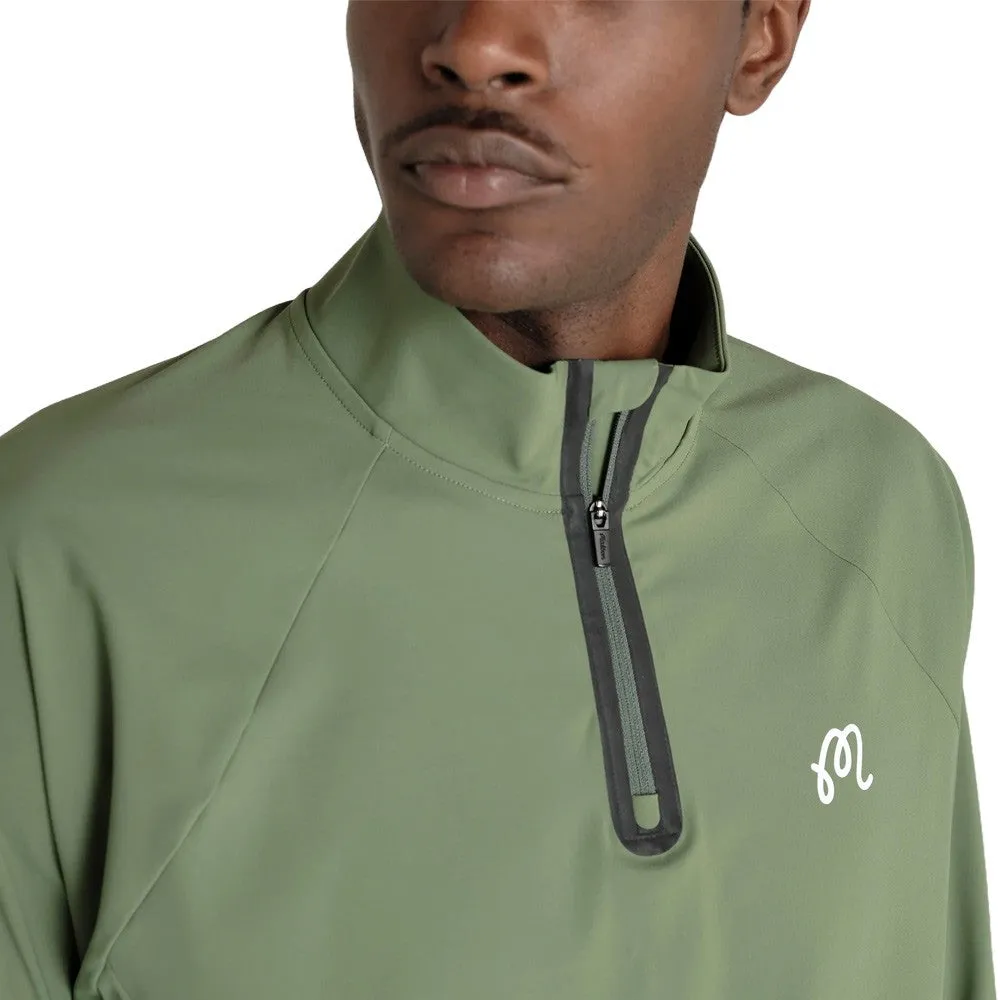 Malbon Performance Raglan Quarter Zip Golf Pullover Forest - SP24