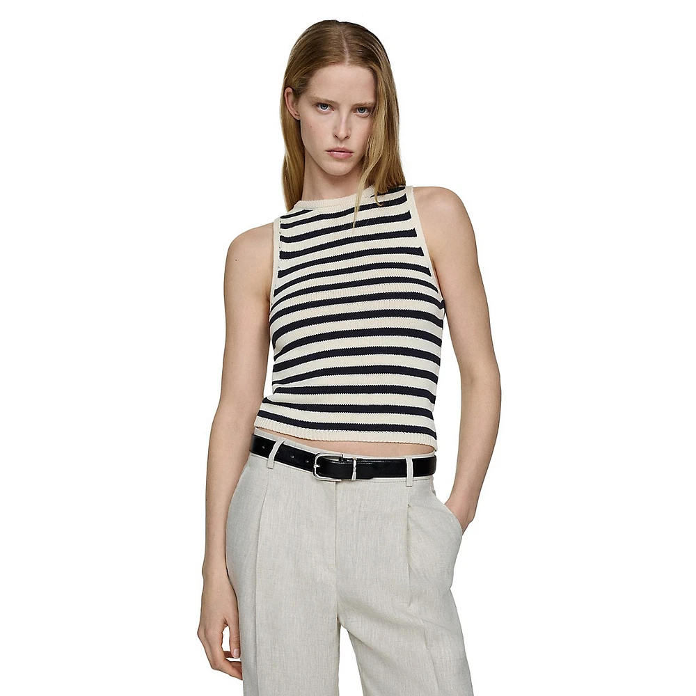 Mango Eliot Sleeveless Striped Knit Top