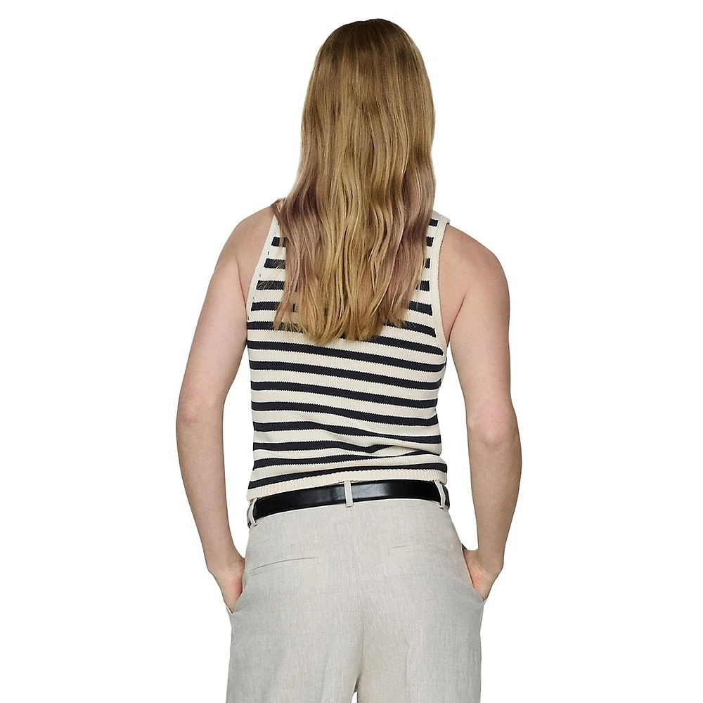 Mango Eliot Sleeveless Striped Knit Top