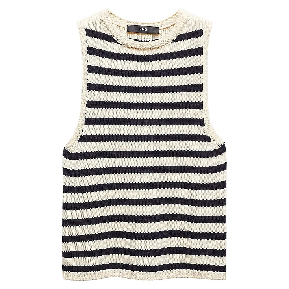 Mango Eliot Sleeveless Striped Knit Top