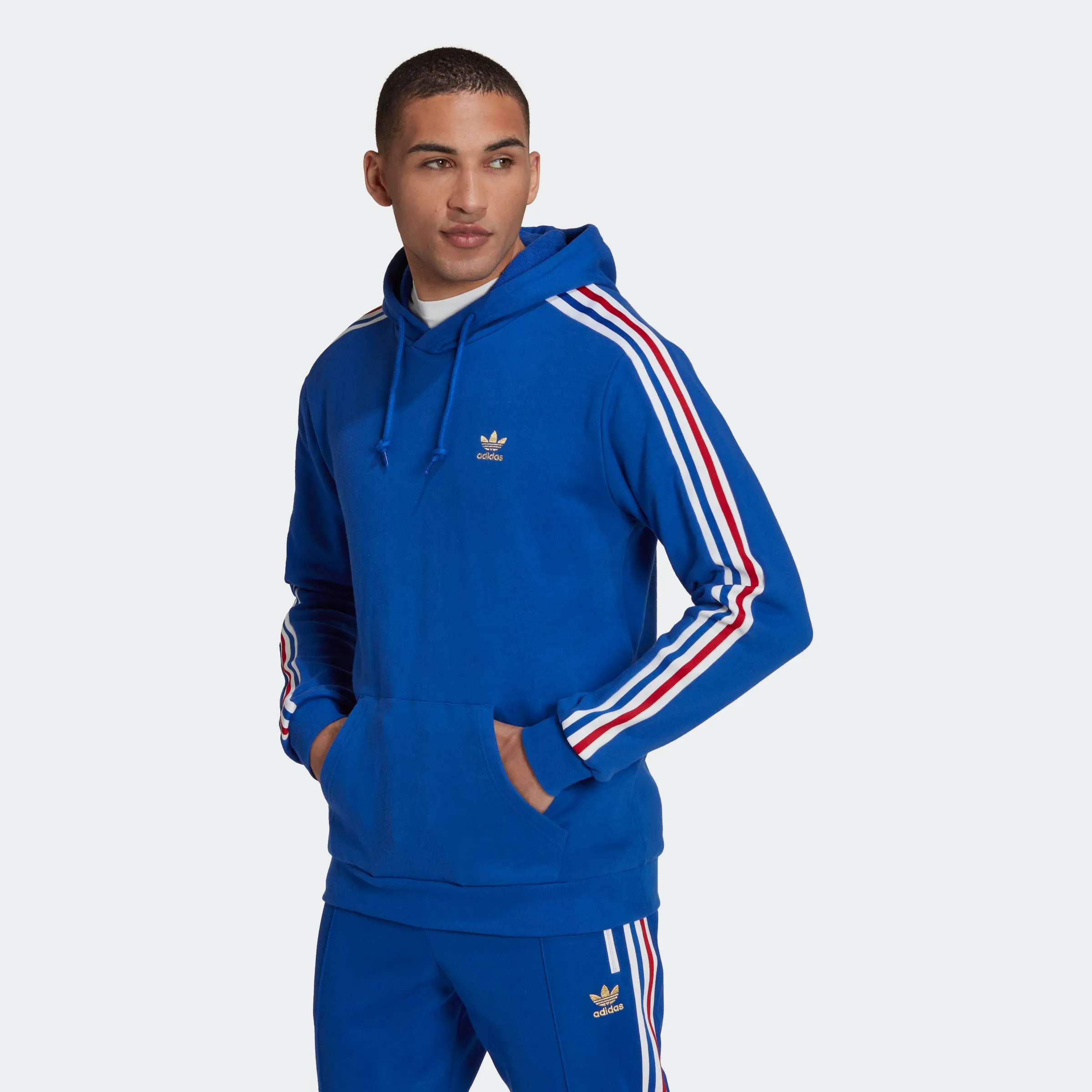 Men's adidas Originals 3-Stripes Hoodie Royal Blue