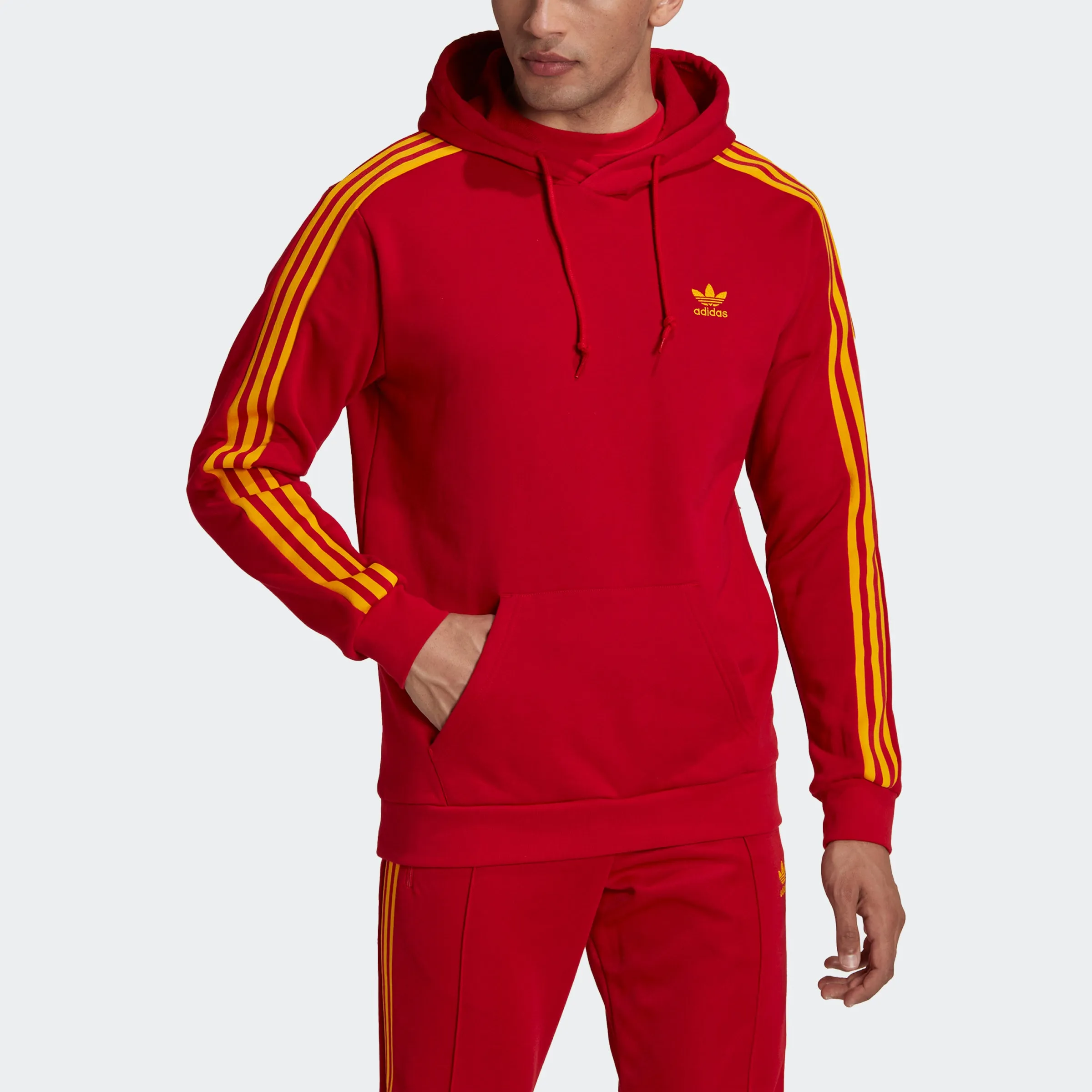 Men's adidas Originals 3-Stripes Hoodie Team Power Red