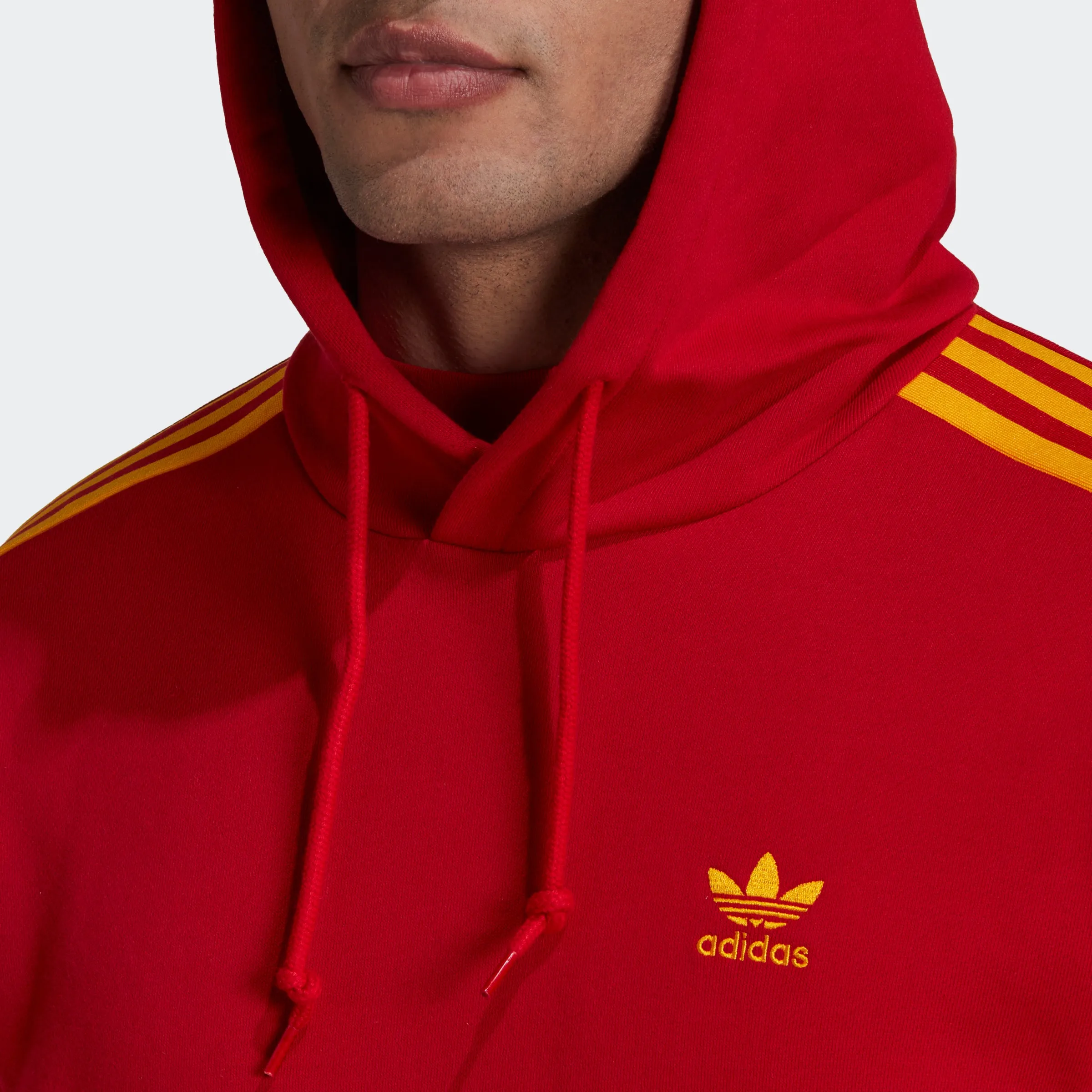 Men's adidas Originals 3-Stripes Hoodie Team Power Red