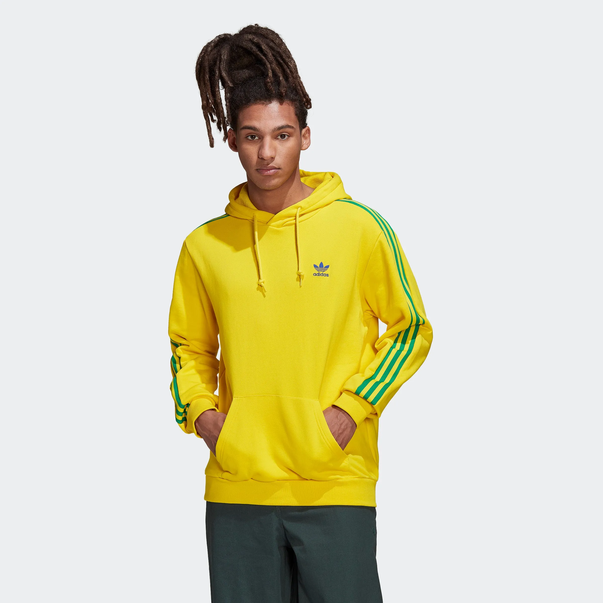 Men's adidas Originals 3-Stripes Hoodie Team Yellow