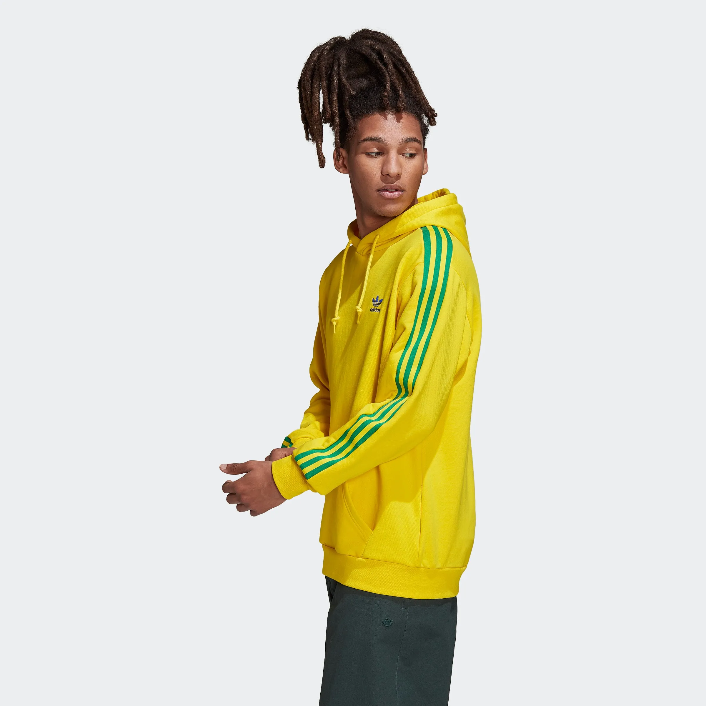 Men's adidas Originals 3-Stripes Hoodie Team Yellow