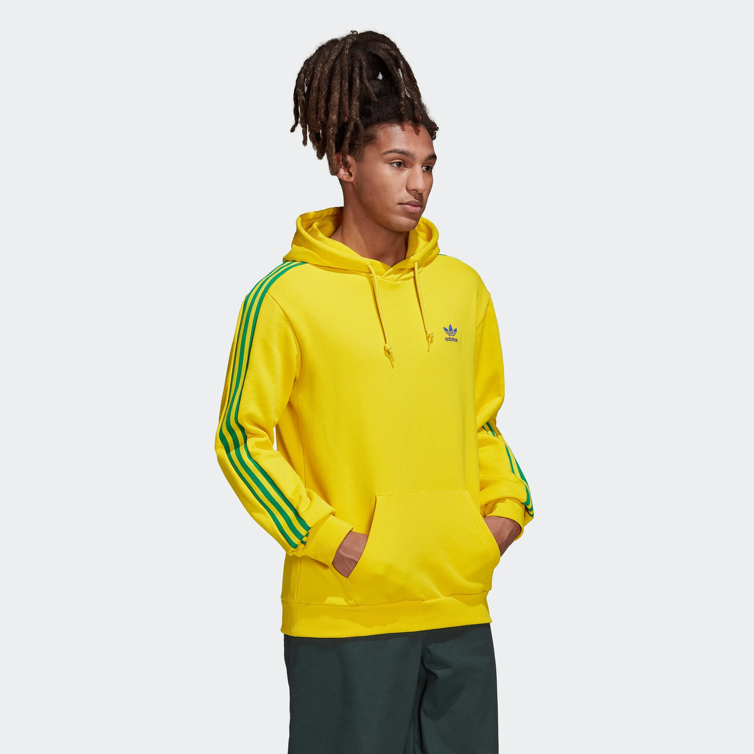 Men's adidas Originals 3-Stripes Hoodie Team Yellow