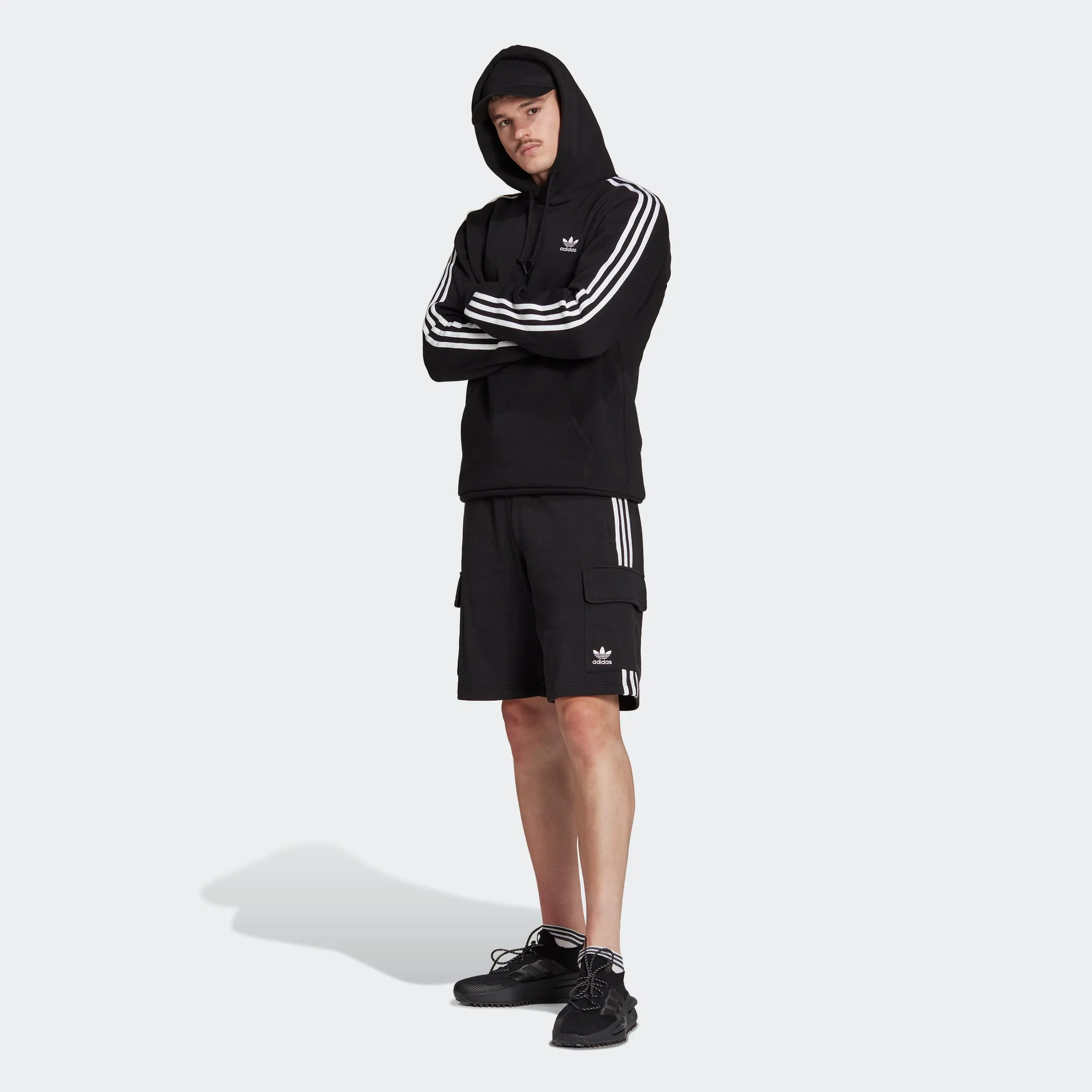 Men's adidas Originals Adicolor Classics 3-Stripes Hoodie Black