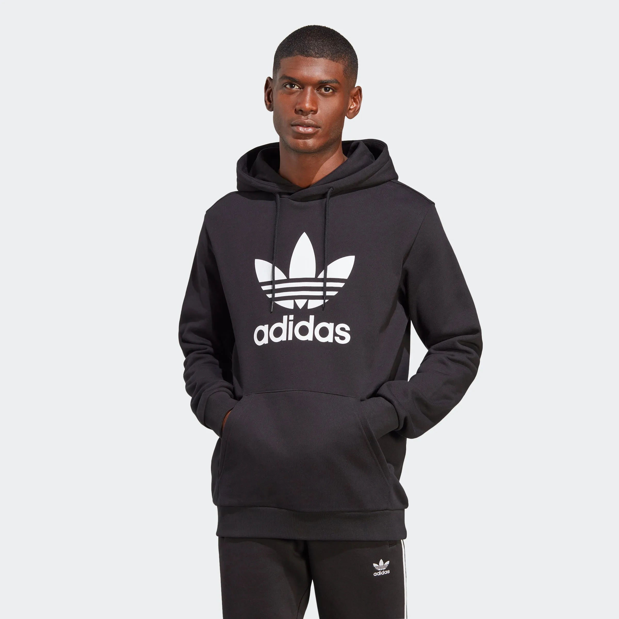 Men's adidas Originals Adicolor Classics Trefoil Hoodie Black