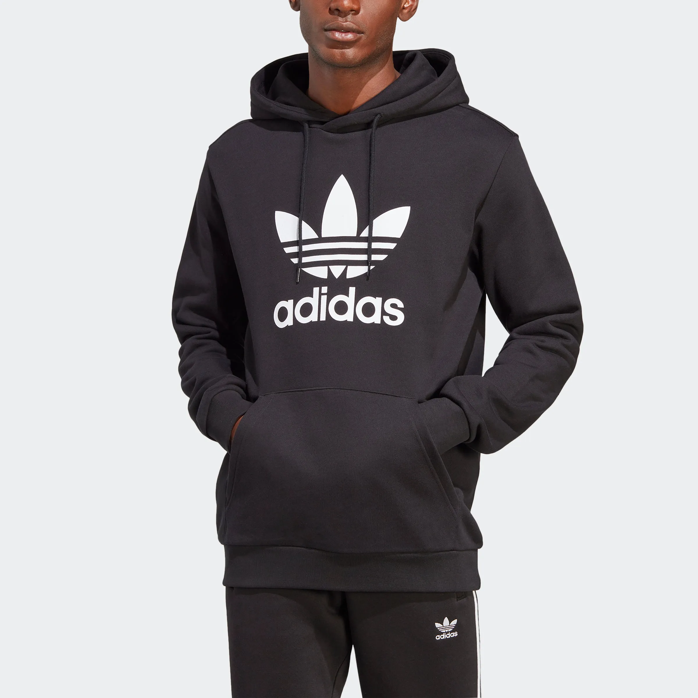 Men's adidas Originals Adicolor Classics Trefoil Hoodie Black