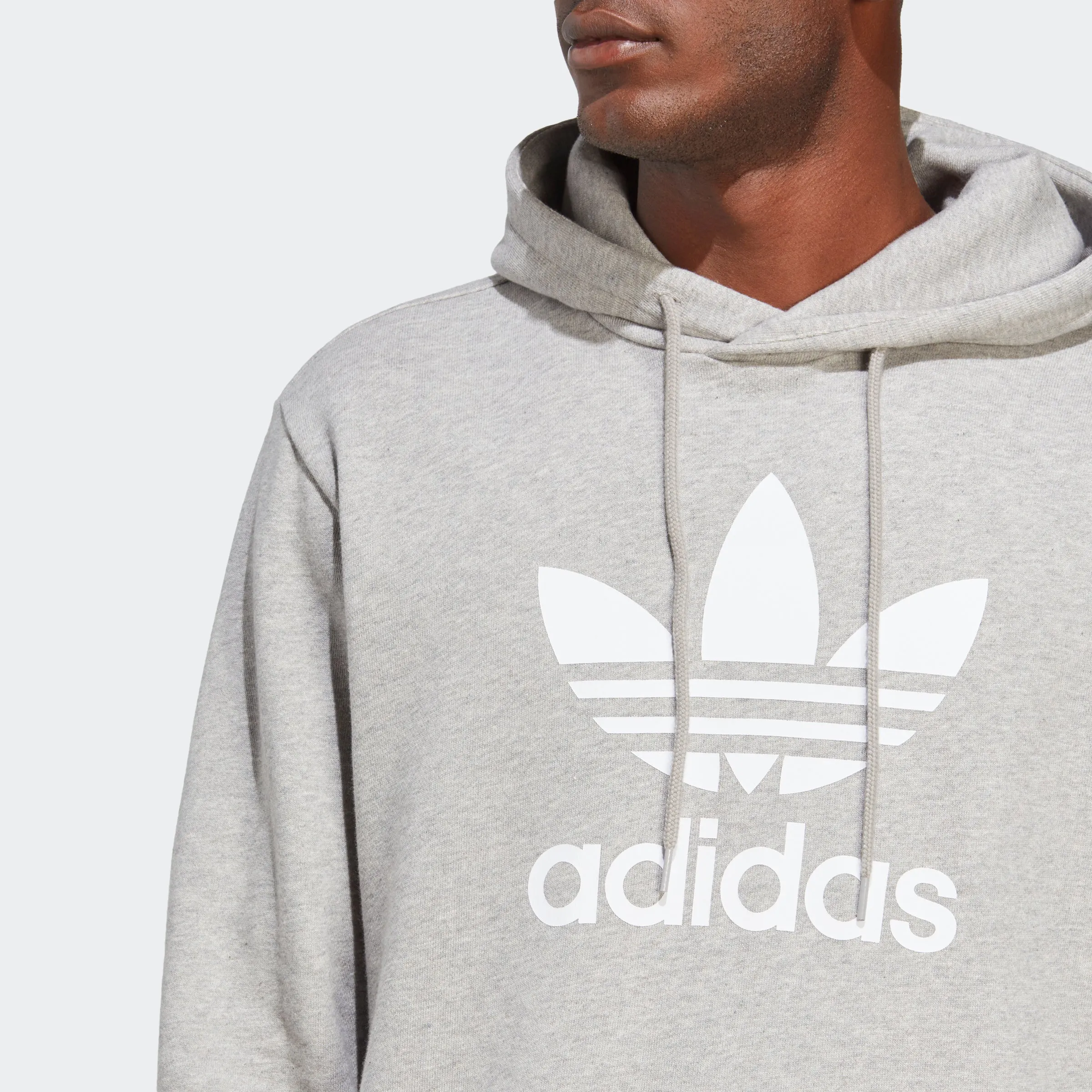 Men's adidas Originals Adicolor Classics Trefoil Hoodie Grey