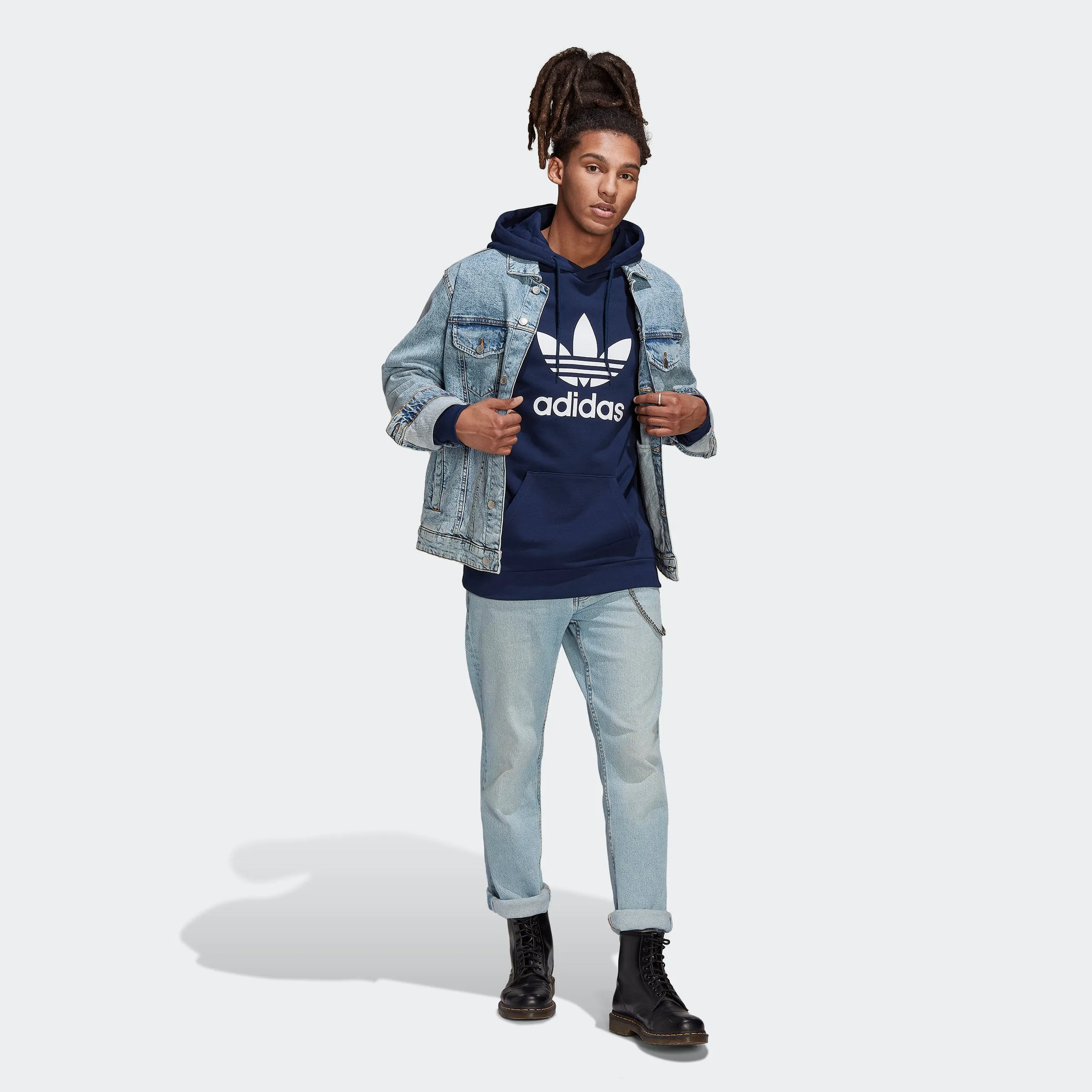 Men's adidas Originals Adicolor Classics Trefoil Hoodie Night Indigo