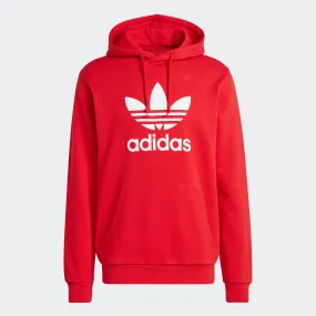 Men's adidas Originals Adicolor Classics Trefoil Hoodie Red