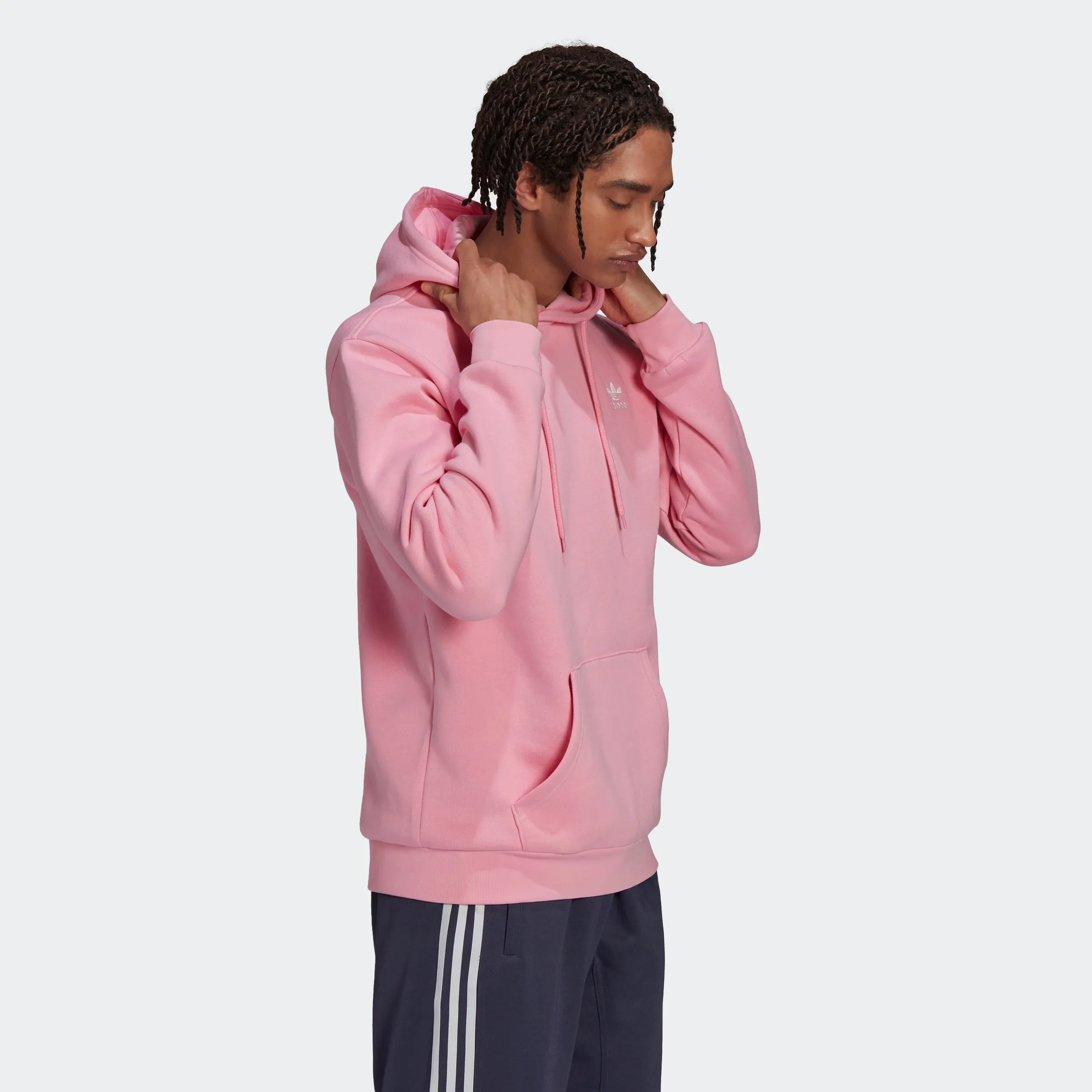 Men's adidas Originals Adicolor Essentials Trefoil Hoodie Bliss Pink