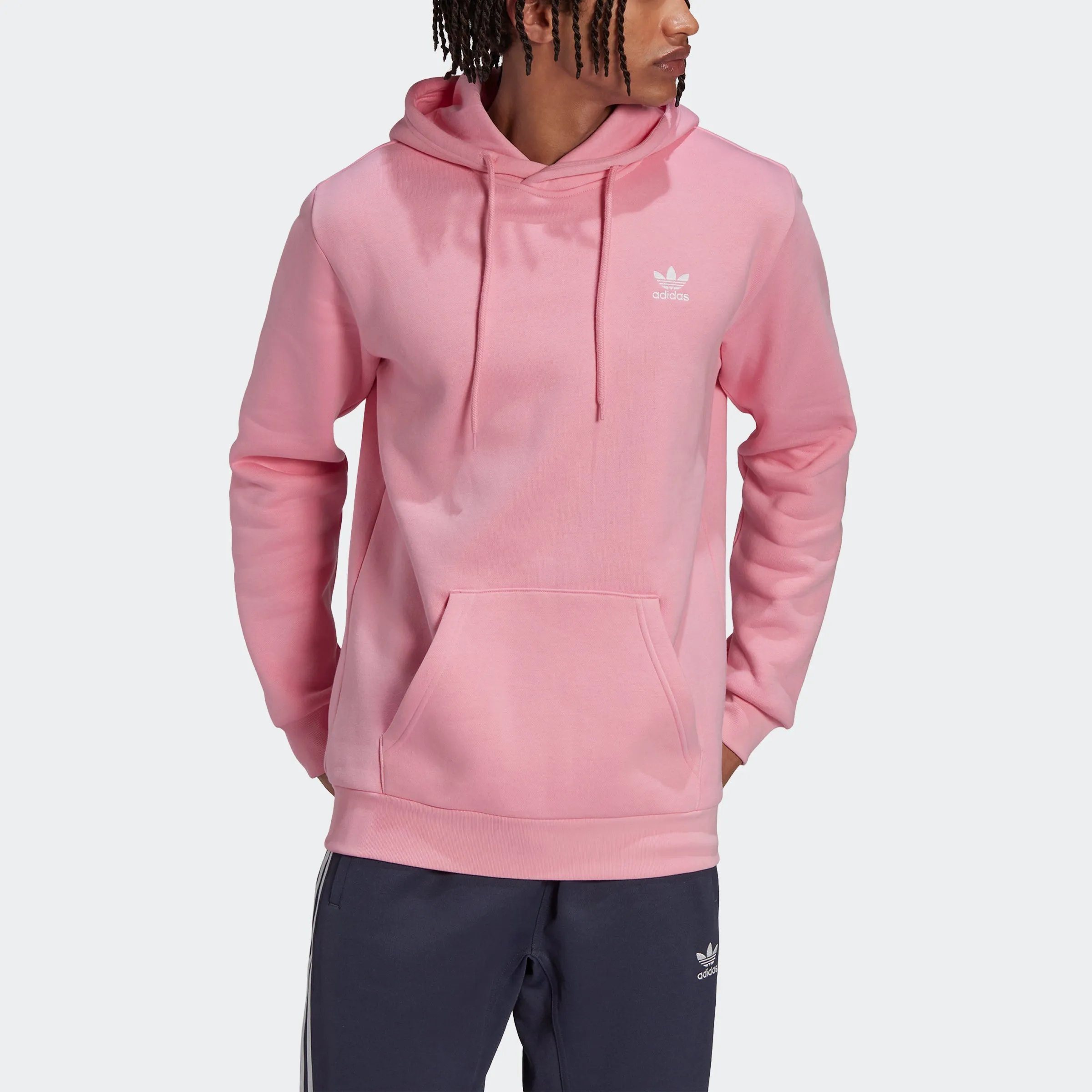 Men's adidas Originals Adicolor Essentials Trefoil Hoodie Bliss Pink