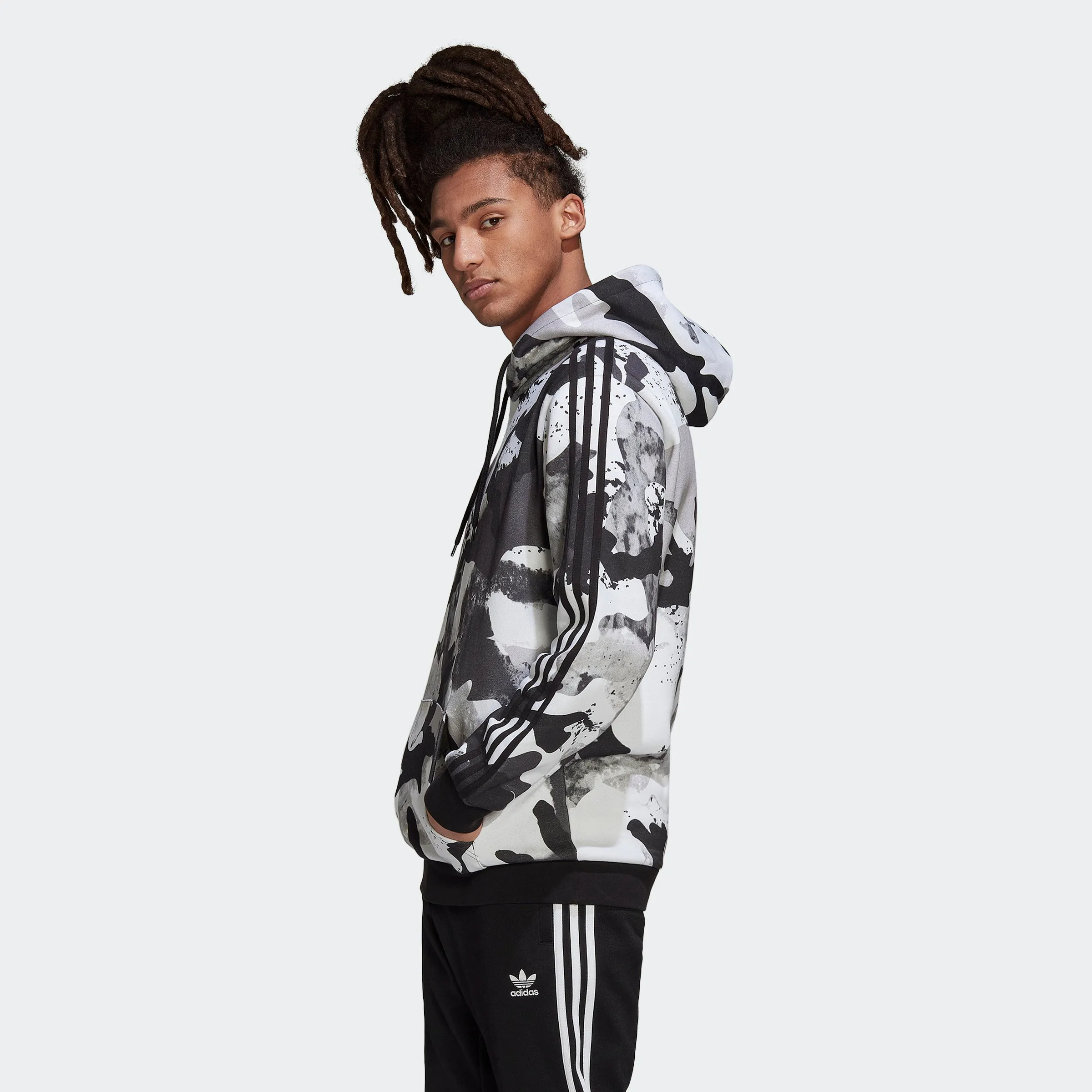 Men's adidas Originals Camo Series Allover Print Hoodie Chalk White