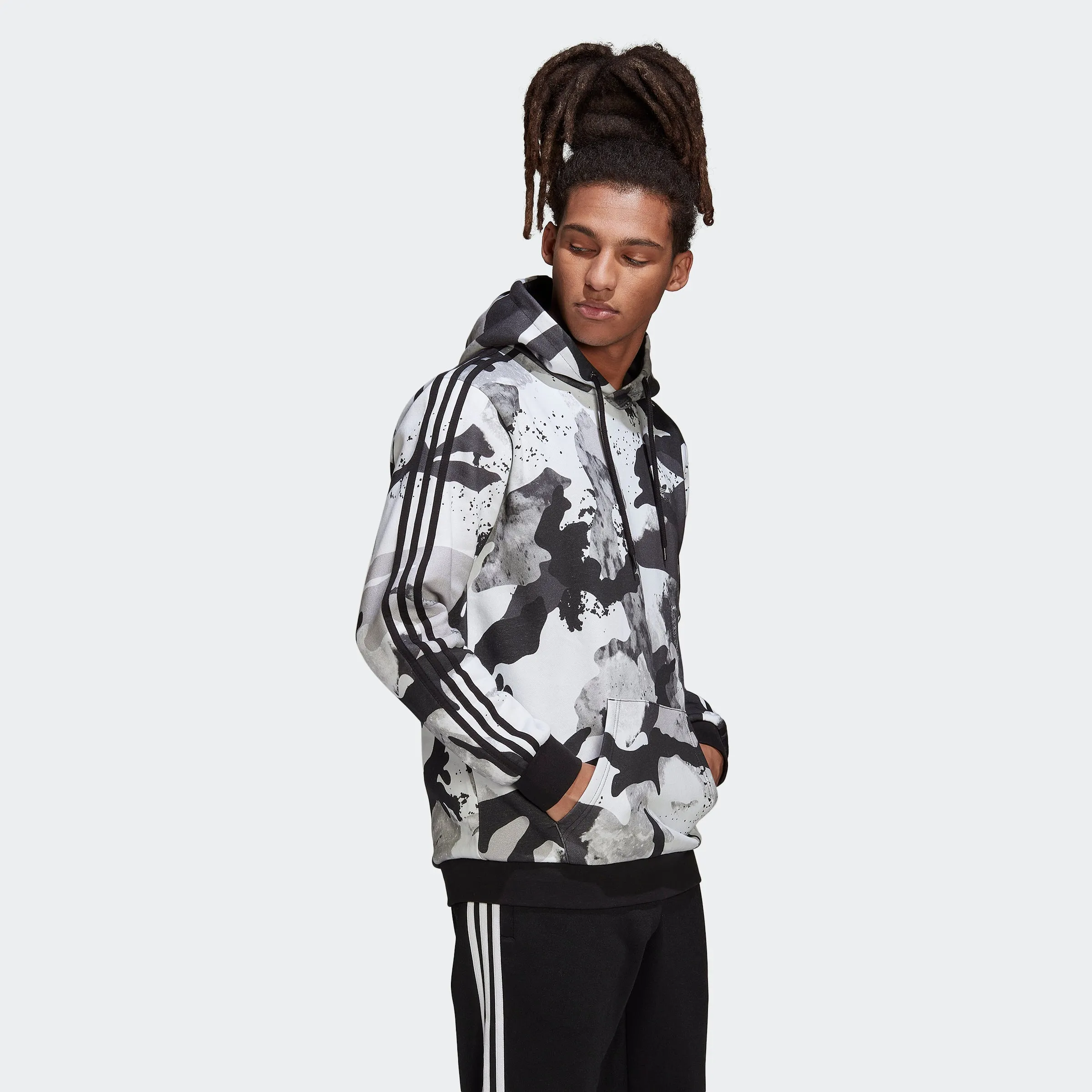 Men's adidas Originals Camo Series Allover Print Hoodie Chalk White