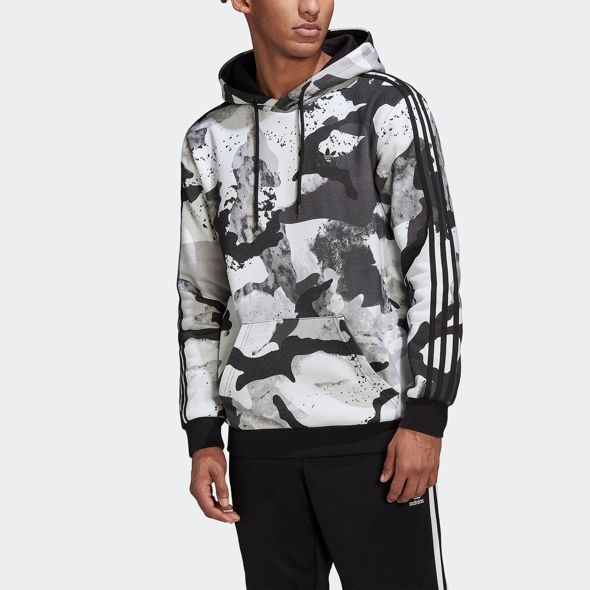 Men's adidas Originals Camo Series Allover Print Hoodie Chalk White