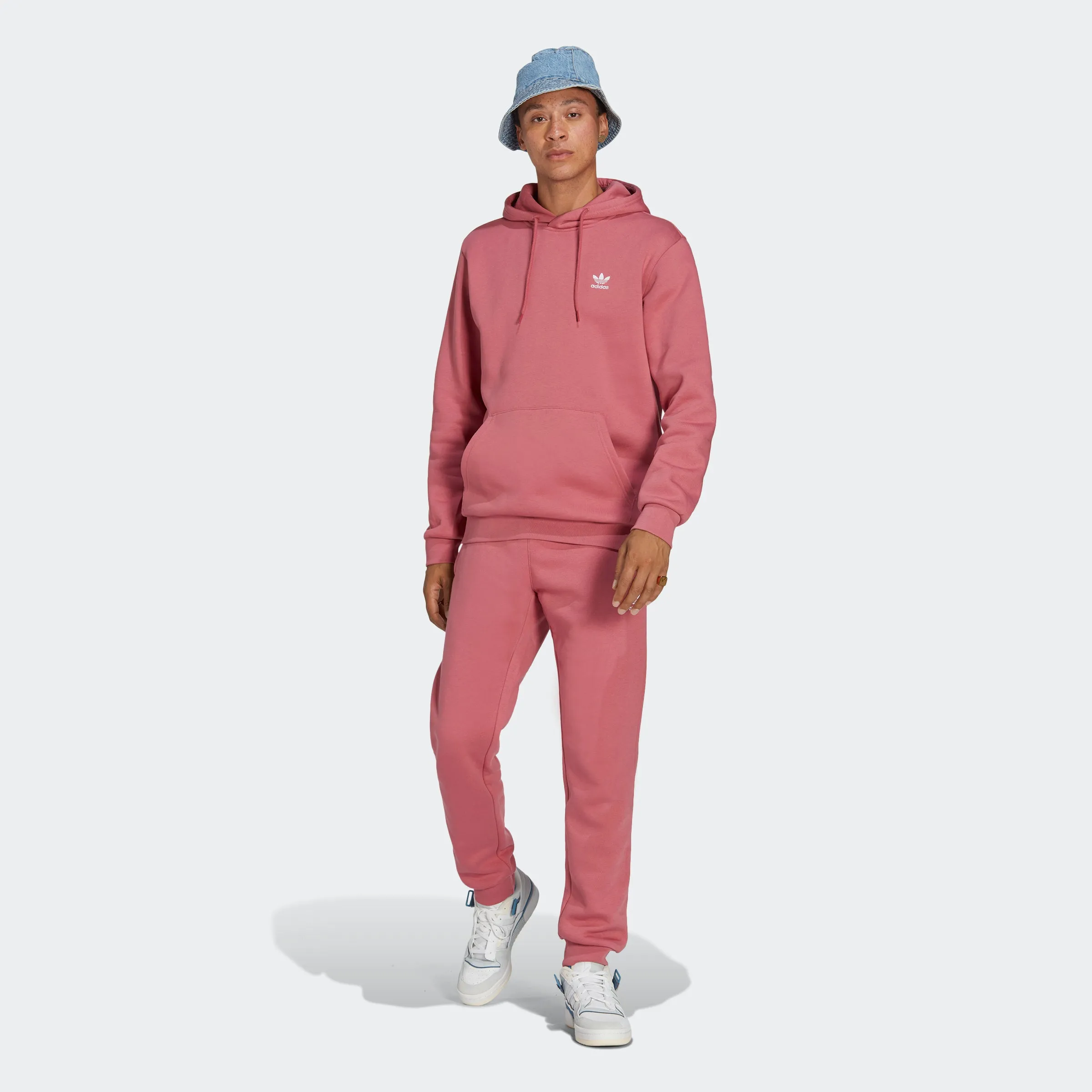 Men's adidas Originals Trefoil Essentials Hoodie Pink Strata