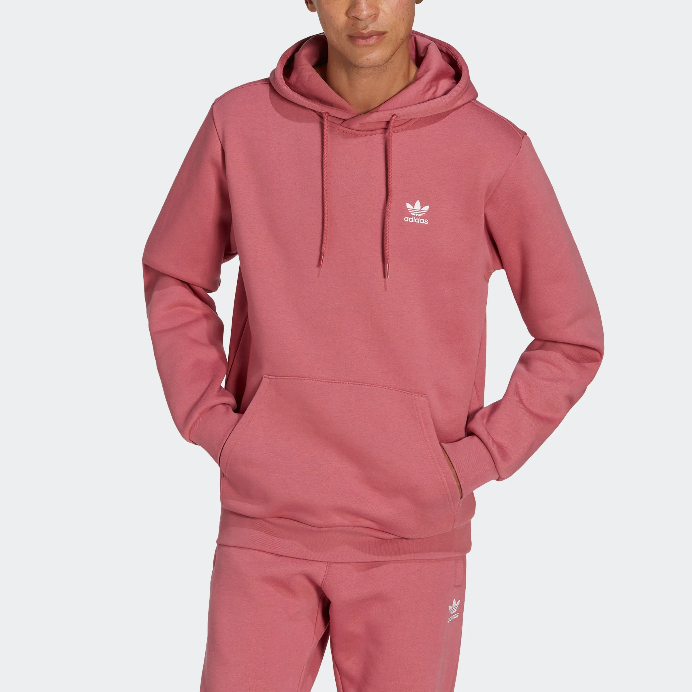 Men's adidas Originals Trefoil Essentials Hoodie Pink Strata