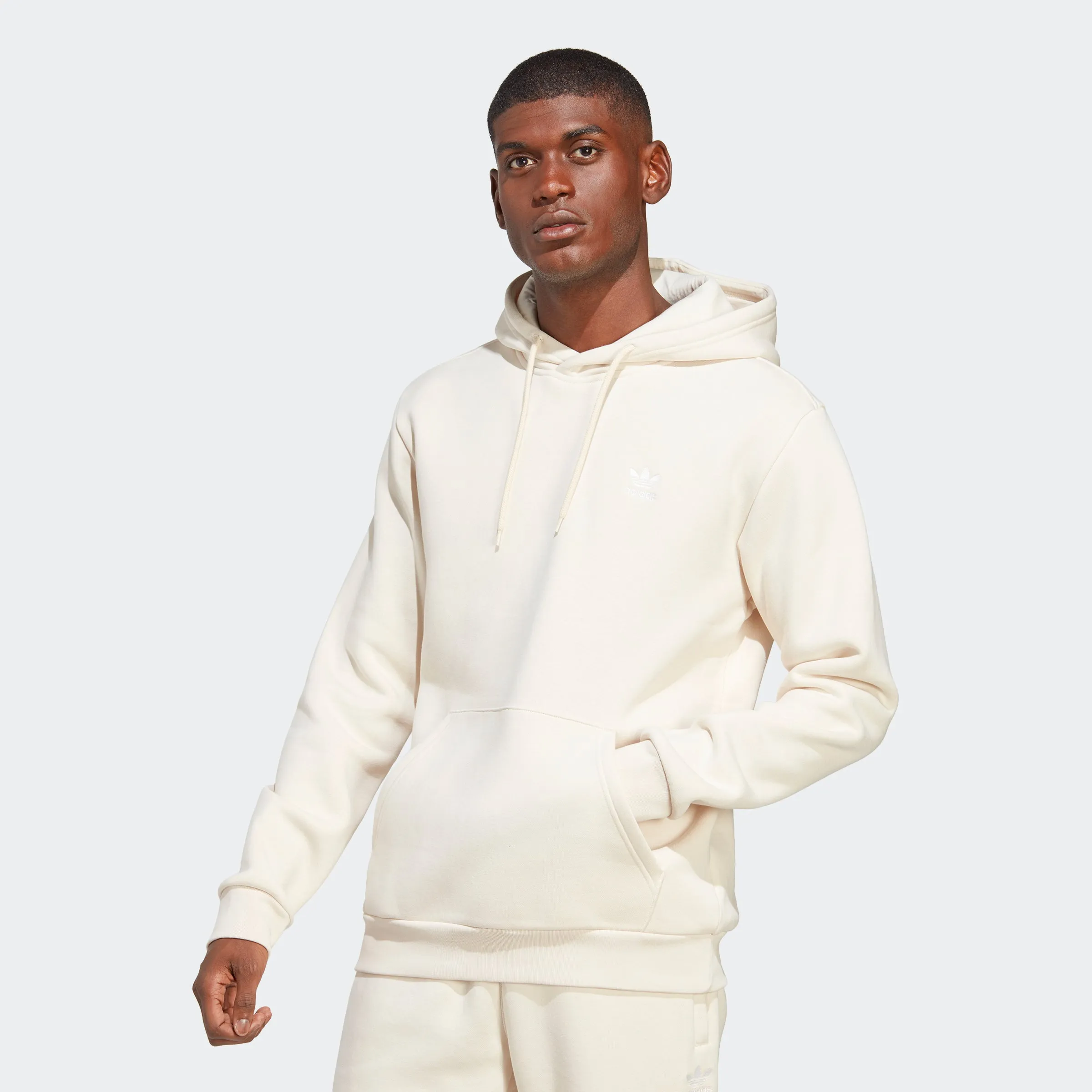 Men's adidas Originals Trefoil Essentials Hoodie Wonder White