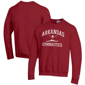 Men's Champion  Cardinal Arkansas Razorbacks Gymnastics Icon Powerblend Pullover Sweatshirt