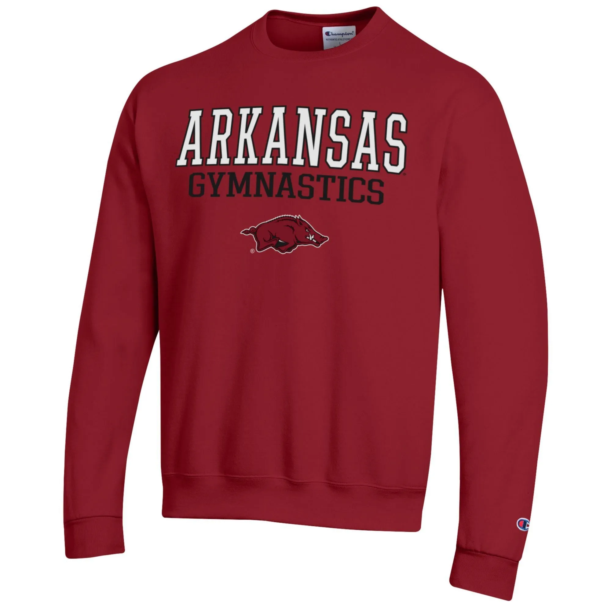 Men's Champion  Cardinal Arkansas Razorbacks Gymnastics Stack Powerblend Pullover Sweatshirt