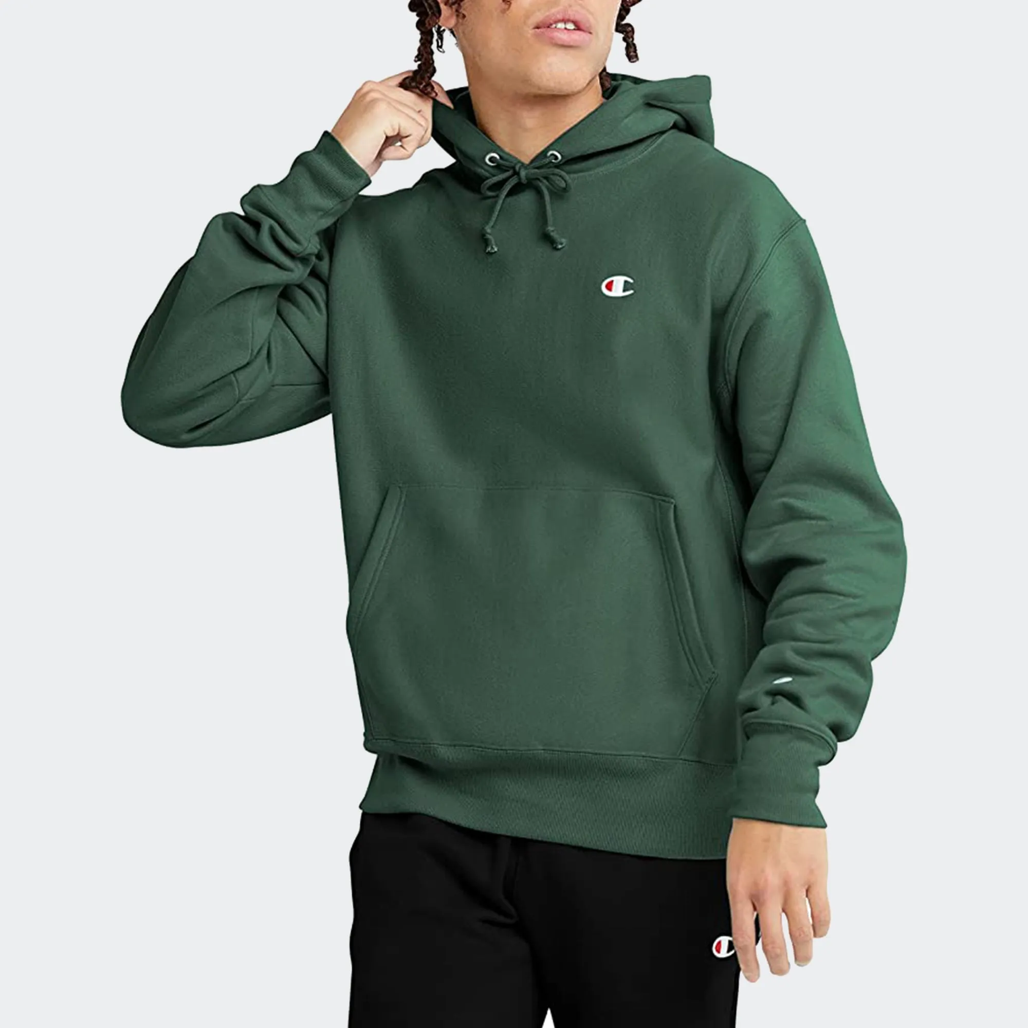 Men's Champion Life Reverse Weave Hoodie Dark Green