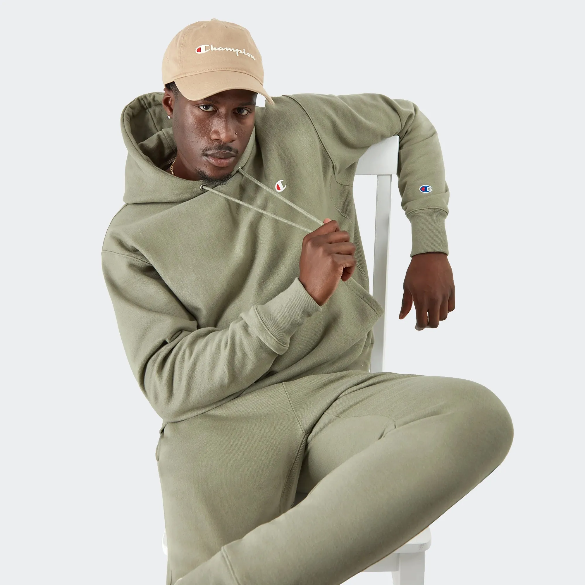 Men's Champion Life Reverse Weave Hoodie Oakmoss Olive