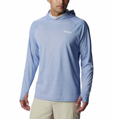 Men's Columbia PFG Terminal Deflector ZERO Hooded Long Sleeve T-Shirt