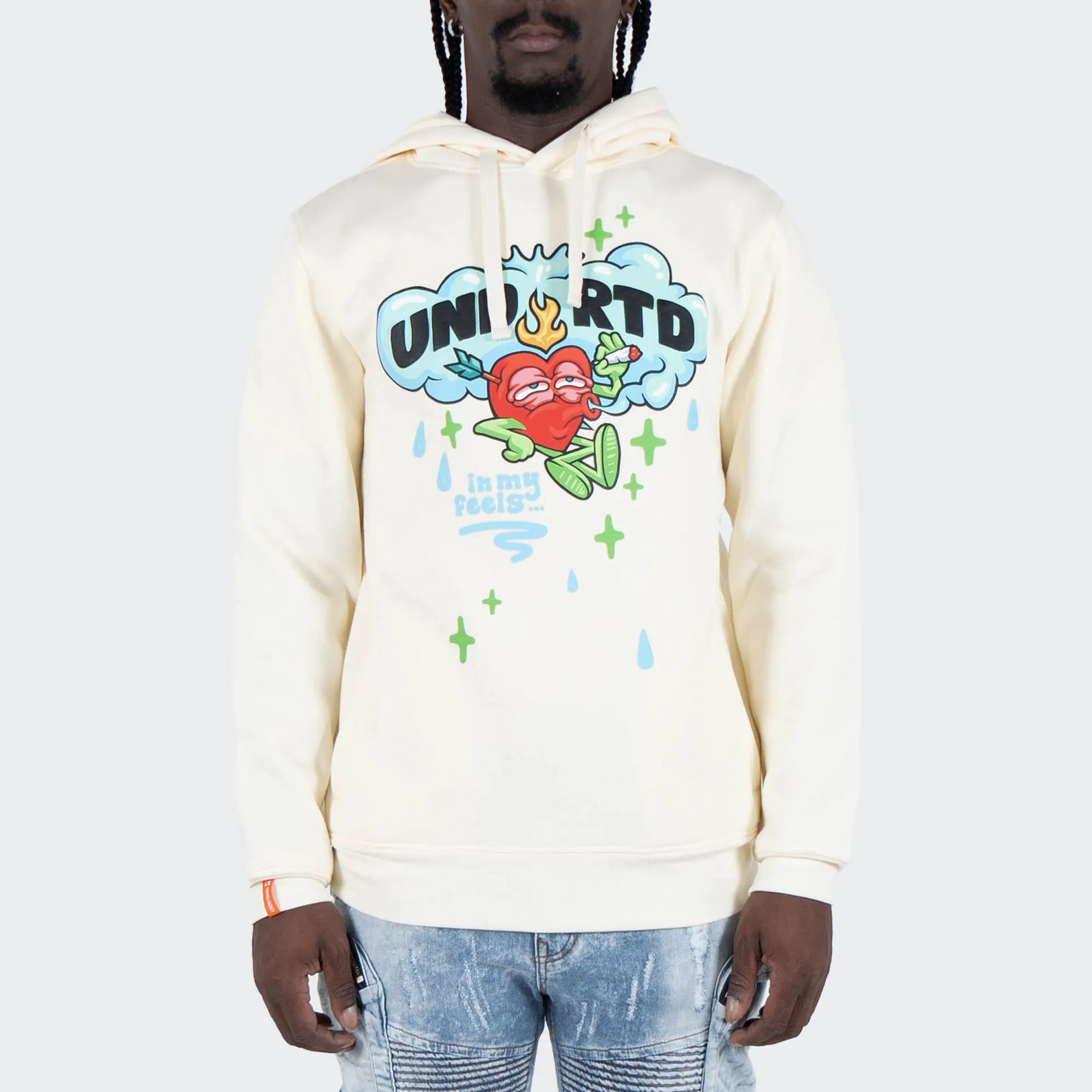 Men's TWO MILL TWENTY In My Feels Hoodie Off White