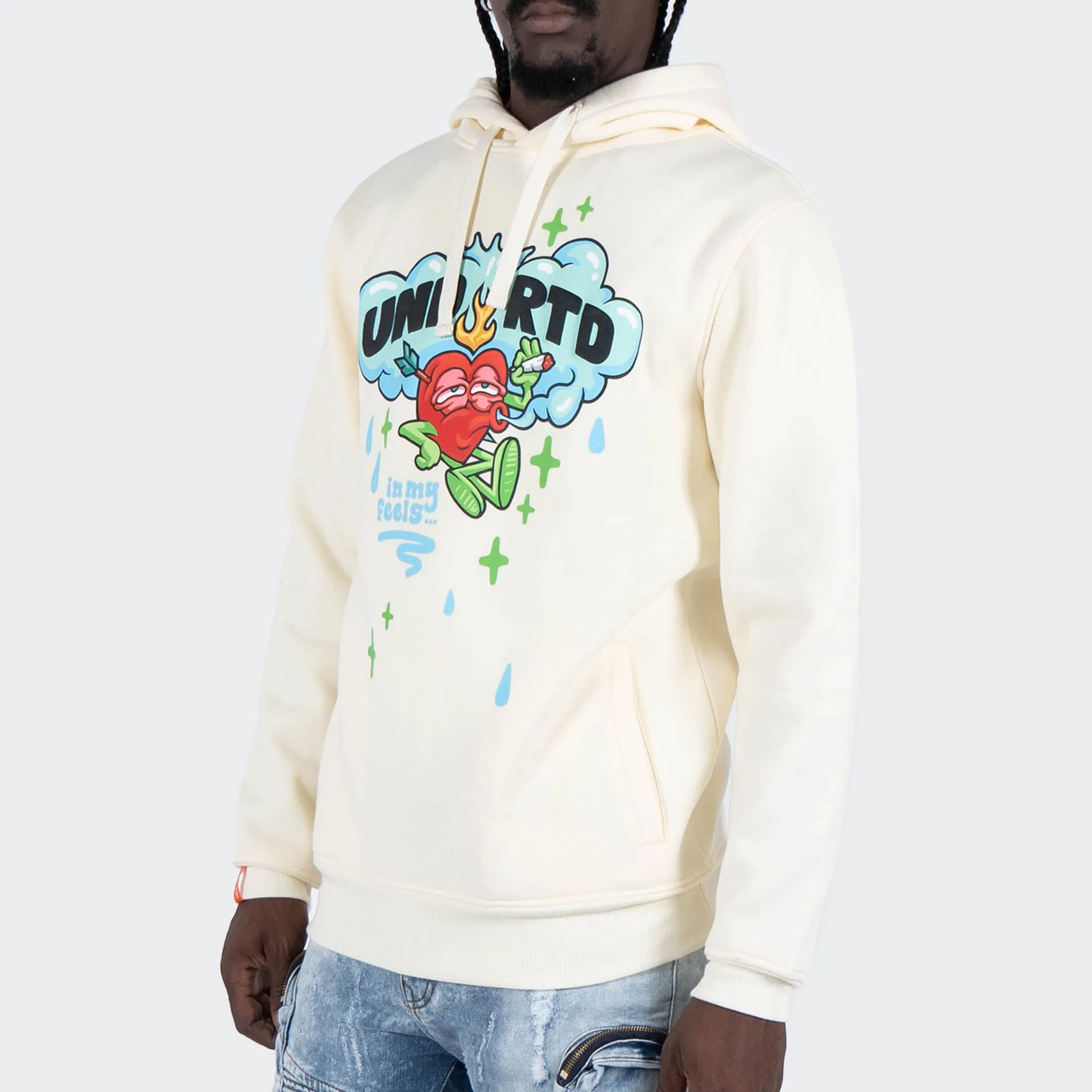 Men's TWO MILL TWENTY In My Feels Hoodie Off White