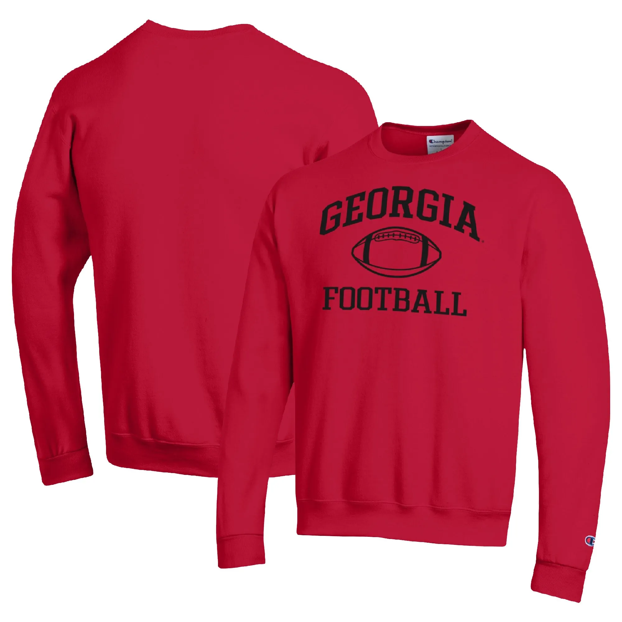 Men's Champion Red Georgia Bulldogs Football Icon Pullover Sweatshirt