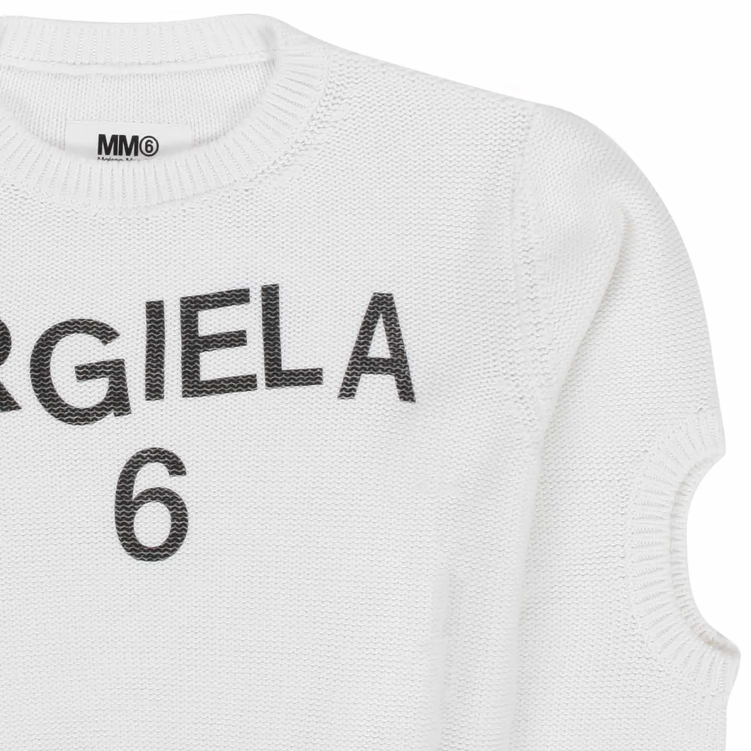 Mm6 Maison Margiela White Pullover For Girl 01