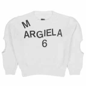 Mm6 Maison Margiela White Pullover For Girl 01