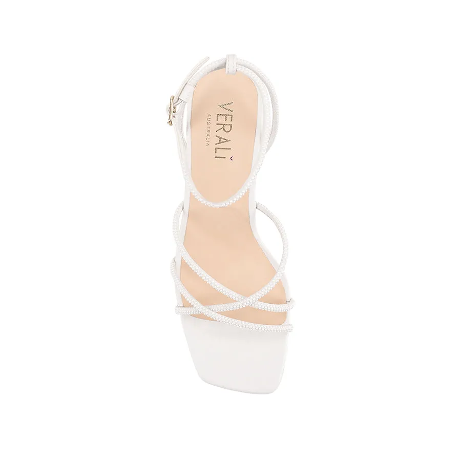 Nakita Block Heel Sandals - White Pearl